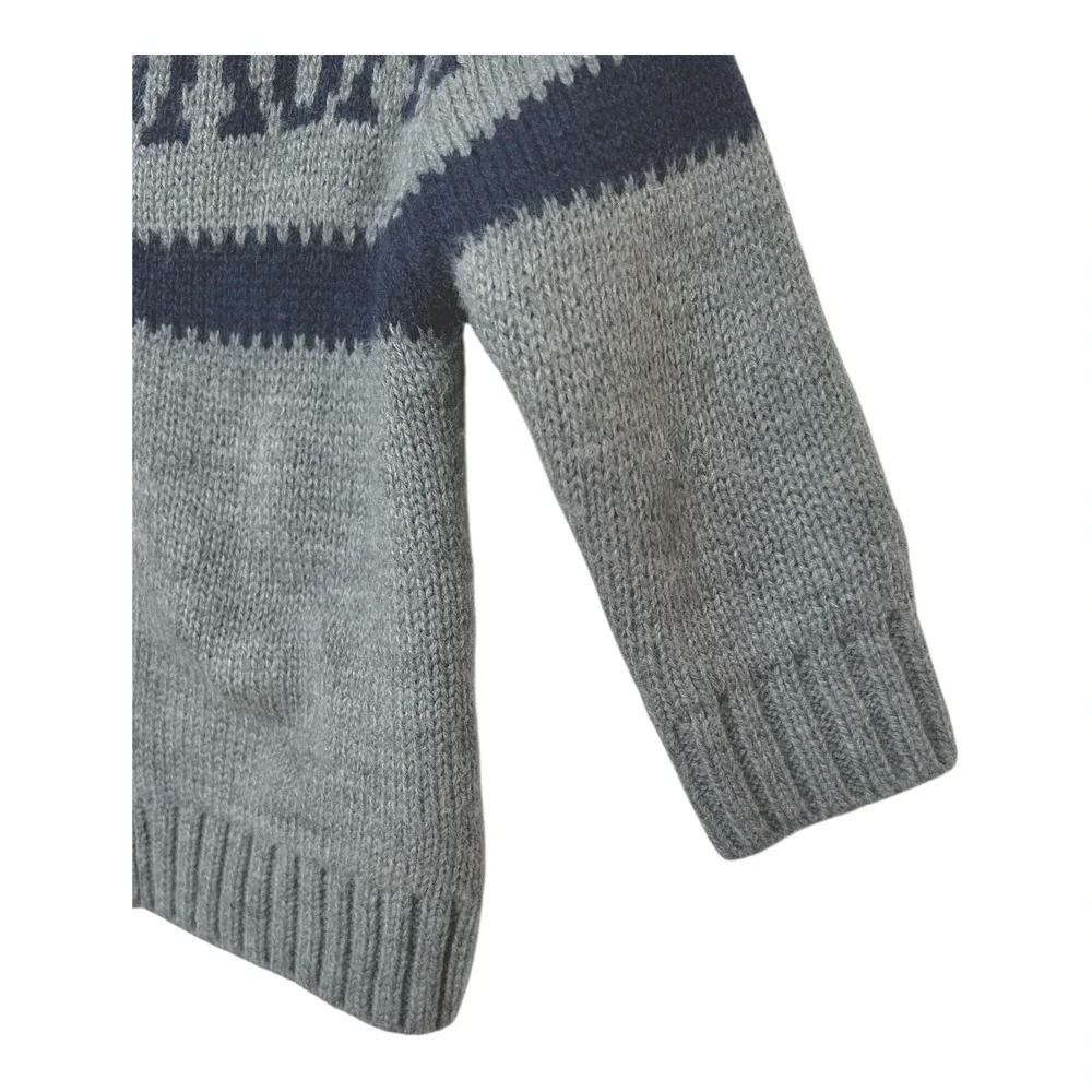 Carter's Boys Nordic Sweater Size 12 Months Gray Blue Button Front GrandpaCore